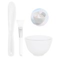 thumbnail image 1 of FERCAISH 3 piezas Diy máscara facial tazón para mezclar tazón de barro facial de silicona para microondas herramienta de belleza cosmética para salón en casa (blanco), 1 of 5