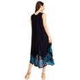 thumbnail image 2 of Sakkas Batik Flower Caftan Tank Dress / Cover Up - Navy / Turquoise - One Size, 2 of 5