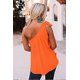 thumbnail image 4 of Blusa informal sin mangas ZHAOCHENG con lazo y un hombro naranja XL, 4 of 5