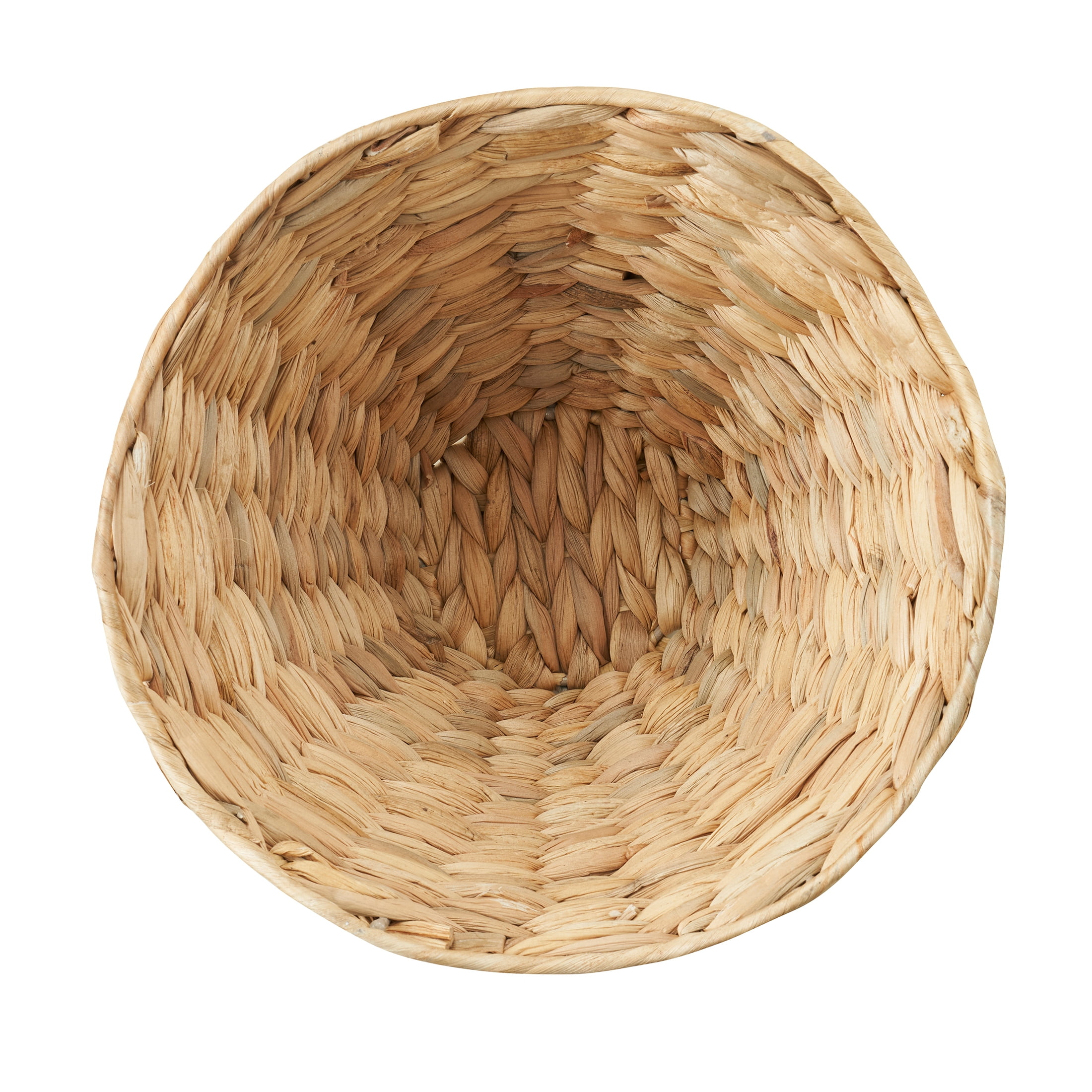 (2 pack) Home Decor Collection 10" Round Scalloped Woven Natural Water Hyacinth Decorative Bowl