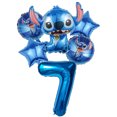 thumbnail image 3 of 6 piezas de globos azules de Lilo & Stitch de Disney, decoraciones para fiestas de cumpleaños de niños y niñas, globos inflables de helio, suministros para fiestas de baby shower, 3 of 5