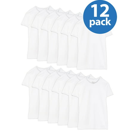 Men's Dual Defense White Crew T-Shirts, 12 Pack