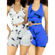 thumbnail image 1 of Set De Dos Conjunto Deportivo Casual Mujer Short y Blusa Stretch Tye-Dye Comodidad y Estilo UNITALLA, 1 of 5