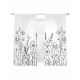 thumbnail image 7 of Spring Flowers Sheer Curtains 72 Inch Length 2 Panels Set, Modern Simple Botanical Wildflowers Herbs Voile Window Treatment Rod Pocket Curtains Sheers Drapes for Bedroom/Living Room/Kitchen 52"x72"x2, 7 of 7