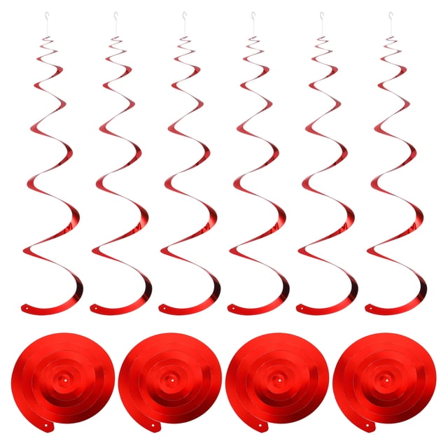 18uds Serpentinas Colgantes de Fiesta Rojo Unique Bargains Decoraciones de Plástico para Cumpleaños