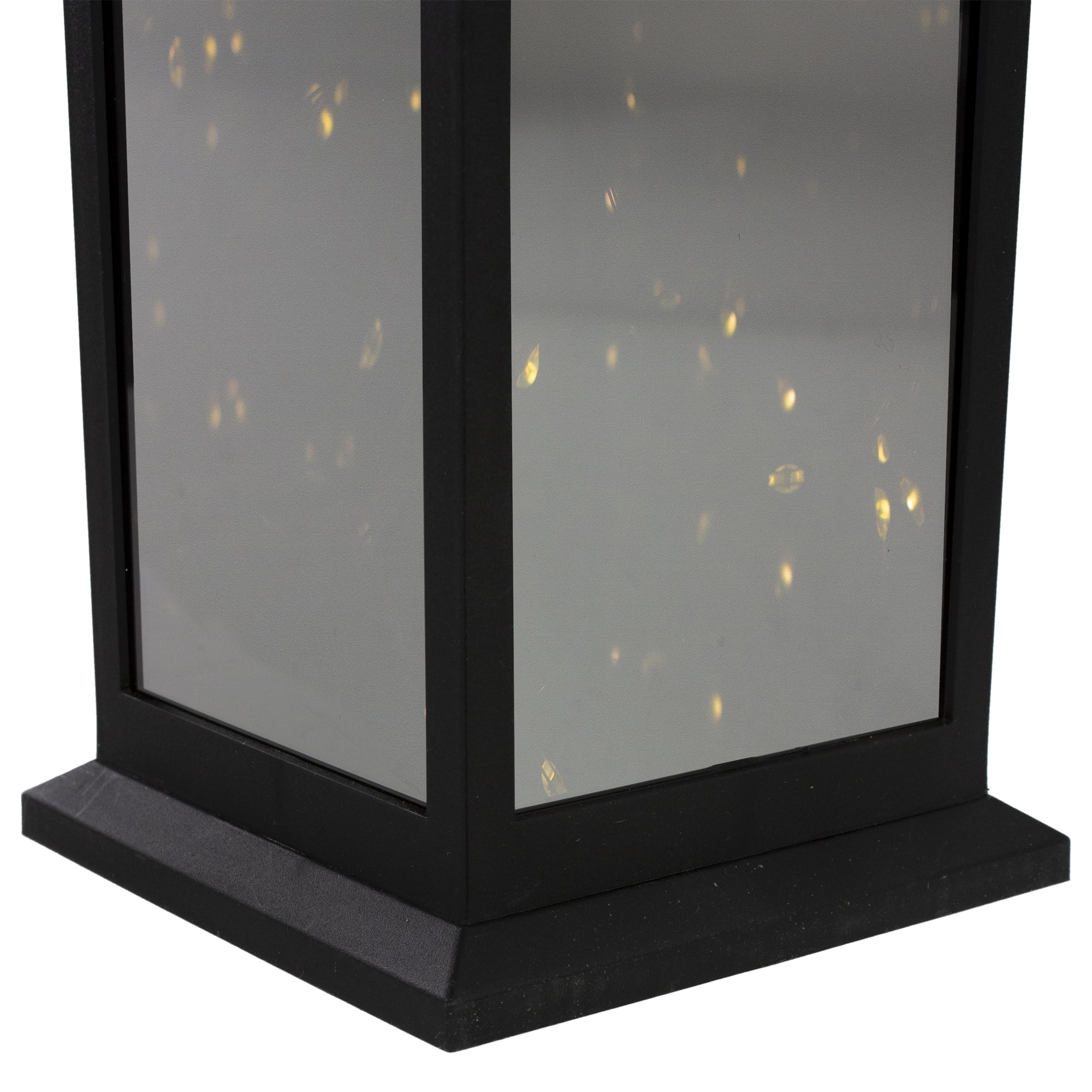 Northlight LED Lighted Flickering  Candle Lantern - 12" - Black