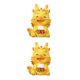 thumbnail image 1 of Inteprter Decoración de dragón añade encanto al hogar con decoración de dragón, exquisitos materiales de estatuilla de dragón, dragón Amarillo Pequeño dragón feliz 2Conjunto, 1 of 6