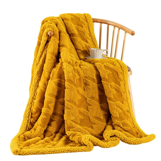 Manta polar ultra suave clásica con diseño de pata de gallo para todas las estaciones, mantas bohemias cálidas y acogedoras para cama, sofá, oficina, camping