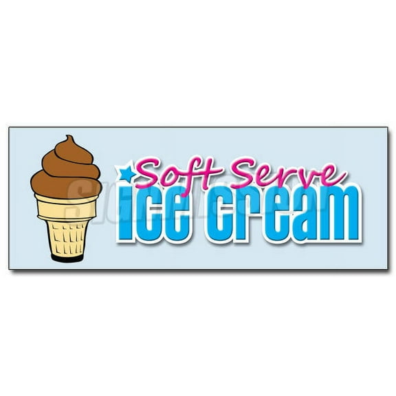 24" SOFT SERVE CHOCOLATE ICE CREAM DECAL sticker shop