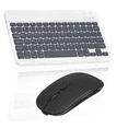 thumbnail image 1 of Rechargeable Bluetooth Keyboard and Mouse Combo Ultra Slim Full-Size Keyboard and Mouse for Ulefone Note 11P and All Bluetooth Enabled Mac/Tablet/iPad/PC/Laptop - Shadow Grey with Black Mouse, 1 of 7