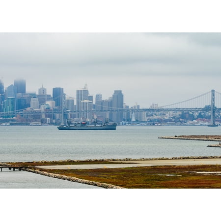 Canvas Print The U.S. Miltary Sealift Command auxiliary crane ship SS Gem State (T-ACS-2) transits San Francisco Stretched Canvas 10 x (Best San Francisco Transit App)