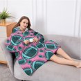 thumbnail image 5 of Oversized Wearable Blanket Hoodie,Football Pattern Sherpa Blanket Hoodie with Super Pockets,Super Warm Fuzzy Pullover for Women & Men, 5 of 6