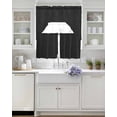 thumbnail image 3 of Solid Black Swag Curtains for Living Room/Bedroom Windows, Retro Minimalism Abstract Denim Texture Kitchen Curtains and Valances Set 36 Inch Length, Light Filtering Swags Valance Curtain Panels, 3 of 5