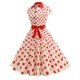 thumbnail image 5 of Vestido de Manga Corta para Mujeres de Moda Casual Impreso Cuello en V con Cremallera Grande Del Doblado, Poliéster Ligero para el Verano, 5 of 8