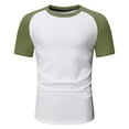 thumbnail image 5 of Mens T-Shirts Graphic Tees Summer Short Sleeve Sports Color Block Raglan Sleeves Round Neck Casual Breathable T Shirt, 5 of 6