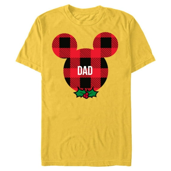 Disney Mickey Mouse DAD Holiday Family - Short Sleeve Blended T-Shirt for Adults- Customized-Yellow