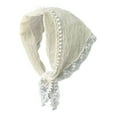 thumbnail image 5 of Tnobhg Women Summer Scarf French Style Lace Pattern Splicing Hairband Solid Color Retro Sunscreen Triangle Scarf Retro Ribbon, 5 of 8