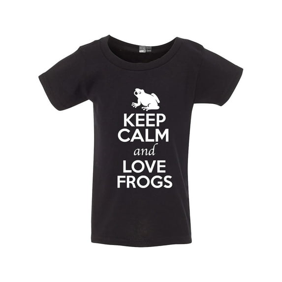Keep Calm And Love Frogs Toad Jump Animal Lover Funny Toddler Kids T-Shirt Tee