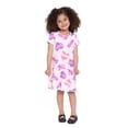 thumbnail image 2 of Barbie Toddler Girls Short Sleeve Drop Waist All Over Print Dress, Sizes 12M-5T, 2 of 6