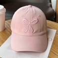 thumbnail image 5 of XIAOCHA Women's Bow Embroidered Dad Hat Breathable Outdoor Sun Protection Baseball Cap for City Strolls Trucker Hat,Pink, 5 of 7