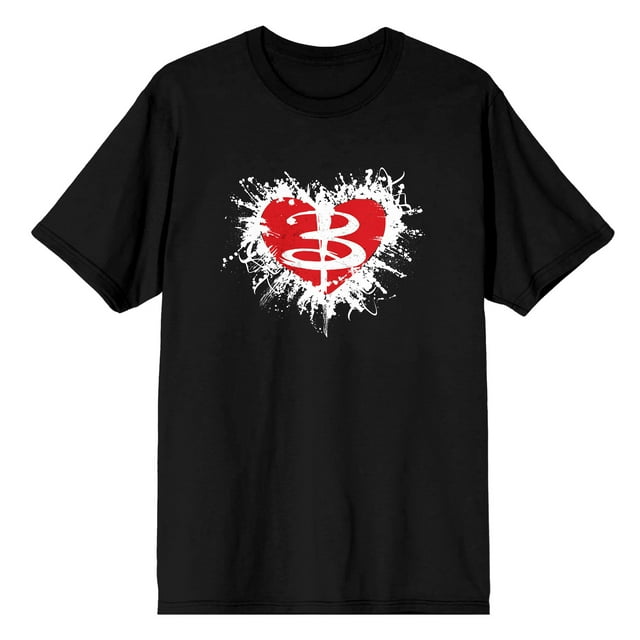 Buffy the Vampire Slayer Logo Heart Womens Juniors Black T-Shirt