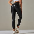 thumbnail image 7 of Women's High Waist PU Leather Pants - Slim Fit Imitation Leather Leggings, Casual Clubwear, Elastic Waist, S-XXXL Sizes, 7 of 7