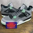 thumbnail image 1 of Ni - ke Jordan 4 Retro Green Glow 2013 Size 12 308497-033 Grey Men’s Sneakers OG Rare, 1 of 5
