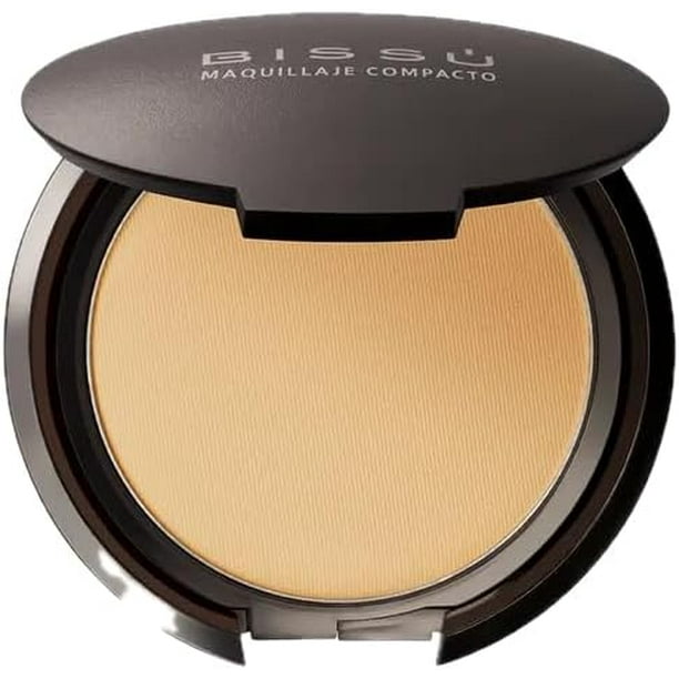 Maquillaje Compacto en Polvo Bissu | 15 Tonos disponibles Acabado Mate, Sin Aceites (10 Honey, 8g)