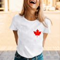 thumbnail image 2 of Laipiong Women's Canadian T Shirts 2026 Summer Trendy Maple Leaf Graphic Casual Short Sleeve Basic Tees Comfortable Breathable Beach Vacation Clothes, 2 of 4