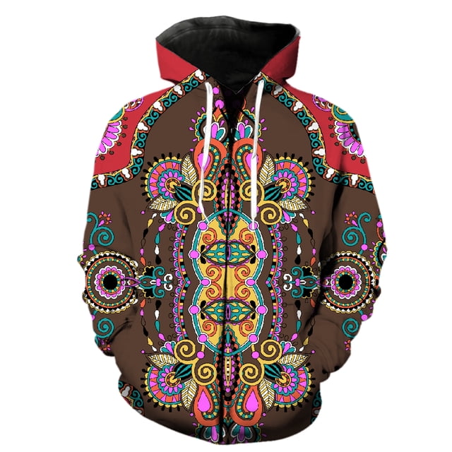 Sudadera con capucha y cremallera estilo nacional retro para hombre, estilo hip hop, informal, genial, para adolescentes, con estampado 3D, manga larga, divertida, unisex