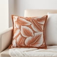 thumbnail image 2 of Unique Bargains Pack of 2 Leaf Pattern Chenille Throw Pillow Covers Orange, 2 of 6