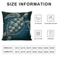 thumbnail image 5 of COMIO Coastal Marine Animal Seashell Starfish Sea Horse Sea Turtle Coral Crab Navy Blue Pillow Case, Decorate Home Living Room Bedroom Sea House, Ocean Lover Gift, Throw Pillow Covers, 5 of 5