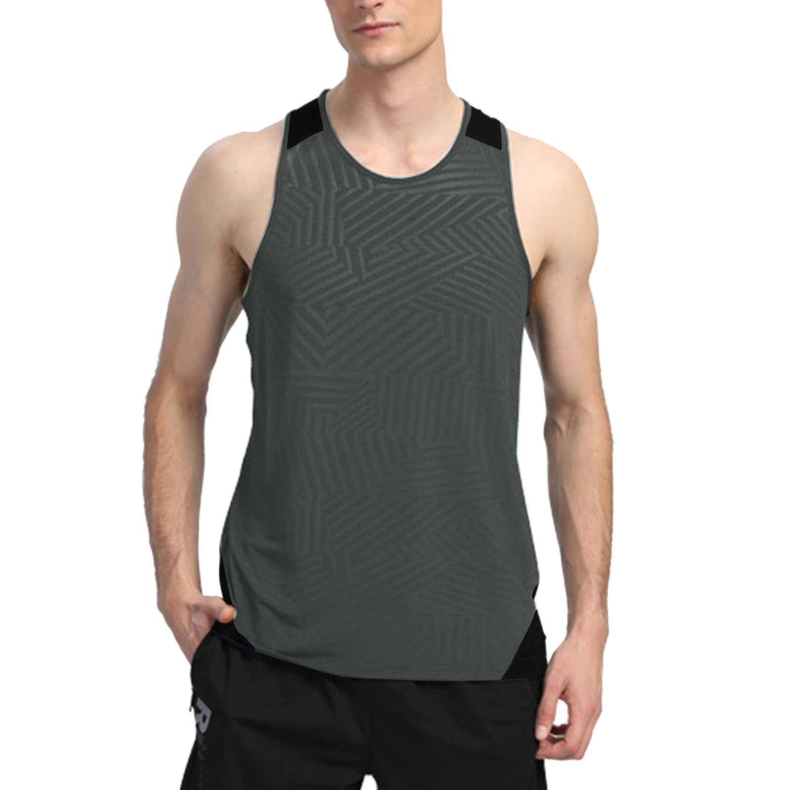 Wotryit Tank Tops Men Mens Summer Sports Fitness Basketball Training Loose Outdoor Running Breathable Sleeveless T Shirt Vest Mens Tank Top Army Green 3XL Walmart