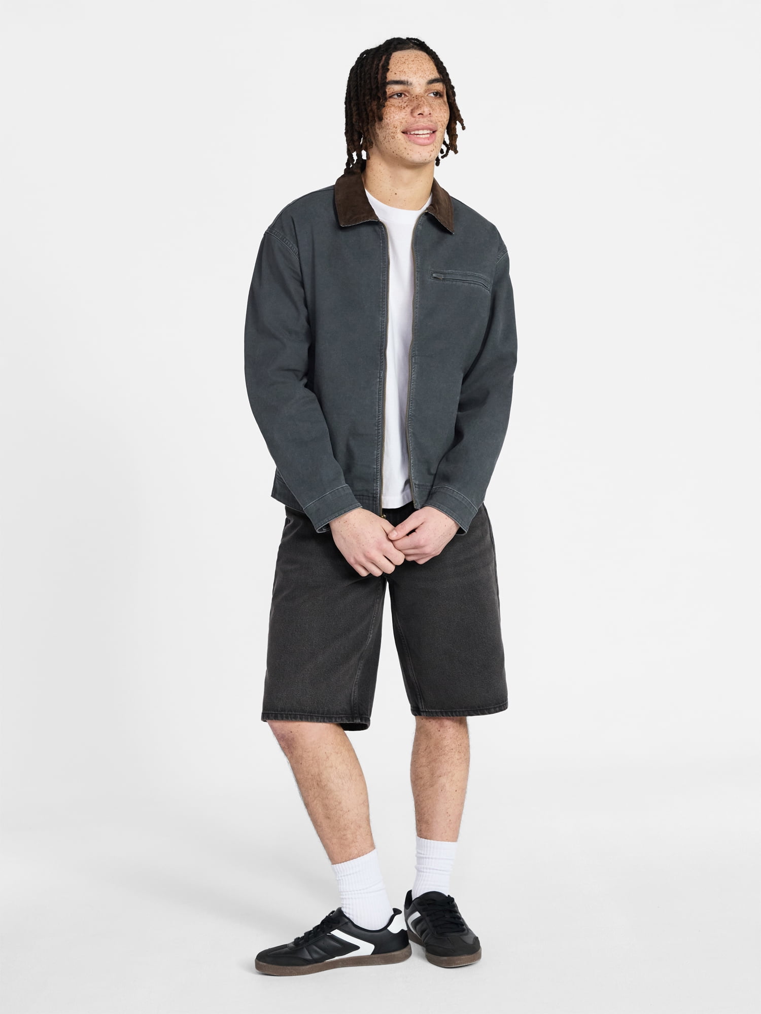 No Boundaries Full Zip Work Jacket with Long Sleeves, Men's XS-5XL