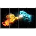 thumbnail image 2 of Fire and Water Abstract Horses - Animal Canvas Art Print, 2 of 3