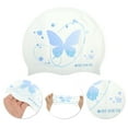 thumbnail image 3 of Unique Bargains 1 Pc Silicone Waterproof Butterfly Star Swim Cap Purple White, 3 of 5