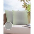 thumbnail image 6 of Pack of 2 Outdoor Pillow Covers, Ombre Abstract Gradient Light Green and Gray Waterproof Square Throw Pillowcase Cushion Decorative Pillow Covers for Couch Patio Tent, 16x16 in, 6 of 6