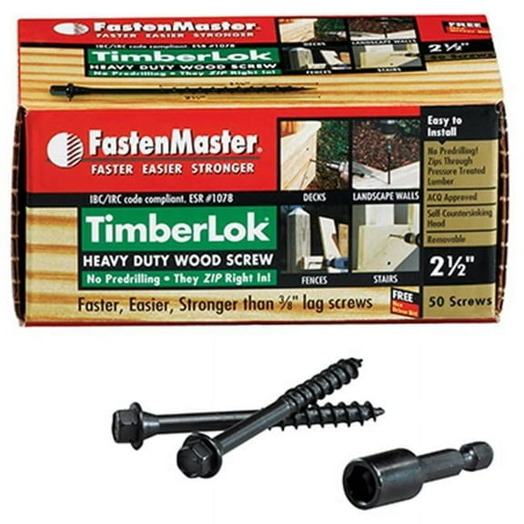 FastenMaster FMTLOK212-50 2.50 in. Timberlok Heavy Duty Wood Screw, 50 Pack