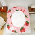 thumbnail image 5 of Manfei Strawberry Pattern Bed Sheets,Sweet Fruit Theme King Sheets,Kawaii Bow Stars Sheet Set For Girls Boys,Super Cozy Room Decor,4-Piece, 5 of 7