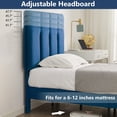 thumbnail image 4 of VECELO Twin/Full/Queen Upholstered Bed Frame with Adjustable Headboard, No Box Spring Needed/Easy Assembly, Dark Blue, 4 of 7
