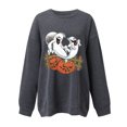 thumbnail image 4 of HKEJIAOI Hoodies d'Halloween pour Femmes Manches Longues Col Rond Imprimé Graphique Moderne Célébration d'Halloween Esthétique Gris-1, 4 of 4