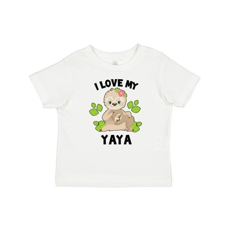 

Inktastic Cute Sloth I Love My Yaya with Green Leaves Gift Baby Boy or Baby Girl T-Shirt