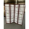 thumbnail image 2 of 4 Panel Room Divider Coaster Oriental Floral - Black/Cherry/Natural by SQUARE FURNITURE, 2 of 3