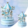 thumbnail image 4 of Clearance Desktop Ornament under $5,Music Box For Kids 4 Horse Rotating Windup Music Box Classic Musical Box Figurine Gift For Birthday Anniversaries Christmas And New Year (blue), 4 of 4