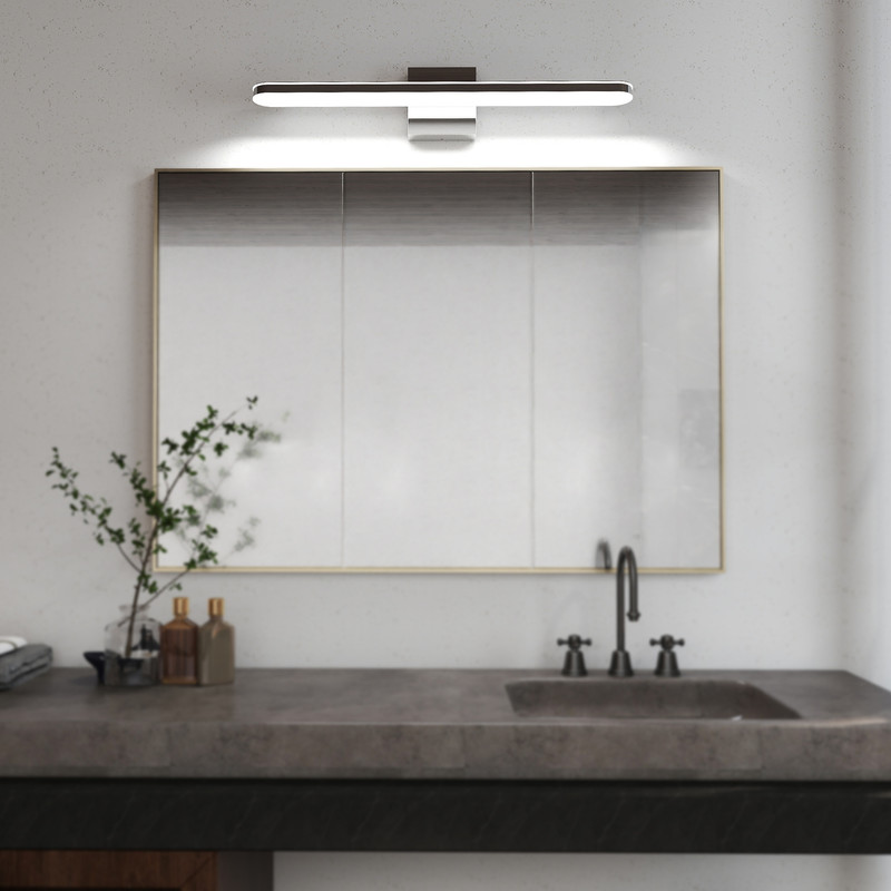TICOZE 24" Chrome LED Vanity Light Bar - Dimmable 12W Bathroom Light Fixture, Waterproof Over Mirror Lighting for Wall/Sink, 6000K Daylight (23.6"L)