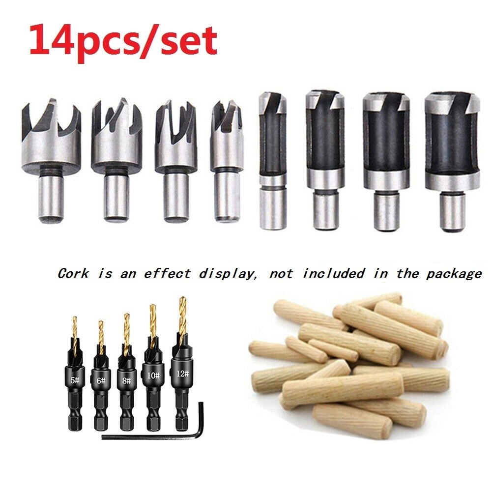 14pcs/set Countersink Drill Bit Wood 