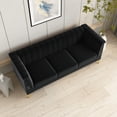 thumbnail image 3 of Canddidliike Mid-Century Modern Tufted Velvet Couch Extra-Deep Down-Filled Sofa in Black, 3 of 8