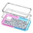 thumbnail image 4 of For Apple iPhone 12 Mini 5.4 inch Tough Defender Sparkling Liquid Glitter Heart Case Cover Pink/Blue, 4 of 4