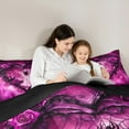 thumbnail image 5 of Feelyou 3D Spider Animal Queen Comforter Set, Pink Romantic Rose Floral Bedding Sets, Happy Valentine's Day Reversible Bedding Comforter Set, Super Cozy Room Decor, 3pcs, 5 of 8