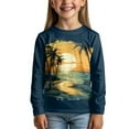 thumbnail image 3 of DISNIMO Sunset Palm Tree Boys T Shirt Long Sleeve T Shirts for Kids Crew Neck Tshirt Girls Cute T-Shirts for 3-4 Year Old Girls Clothes Long Sleeve Shirts for Boys Soft Shirts Kids Fall Outfits, 3 of 7